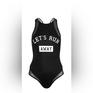 Let’s run away black one piece swimsuit